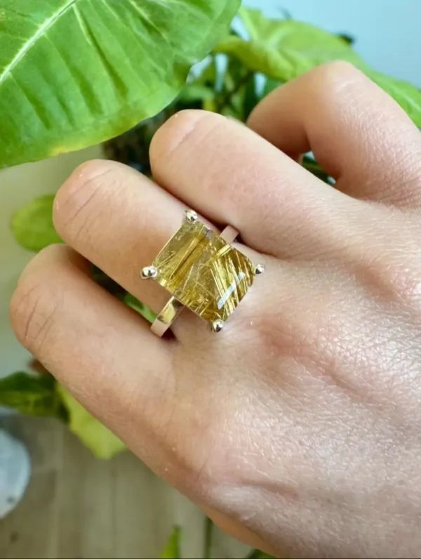 Anillo Cuarzo Turmalinado N° 19