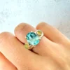 Anillo con Ópalos Etíopes y Aguamarina N° 11