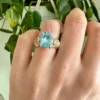 Anillo con Ópalos Etíopes y Aguamarina N° 11