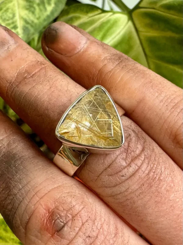Anillo Cuarzo Turmalinado N° 15