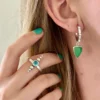 Aros Glam Crisoprasas