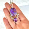 Colgante Amatista y Turquesa Mojave Purpura