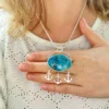 Colgante Apatita Azul Océano