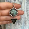 Colgante Luna Turquesa Tibetana Obsidiana