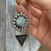 Colgante Luna Turquesa Tibetana Obsidiana