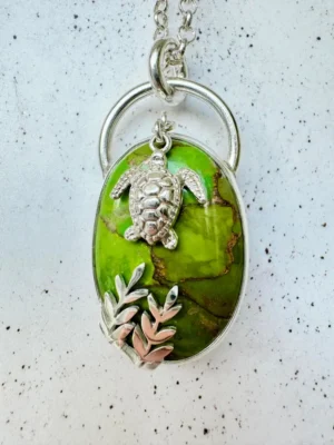 Colgante con Turquesa Verde Copper