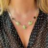 Collar Crisoprasa Limón y Obsidiana