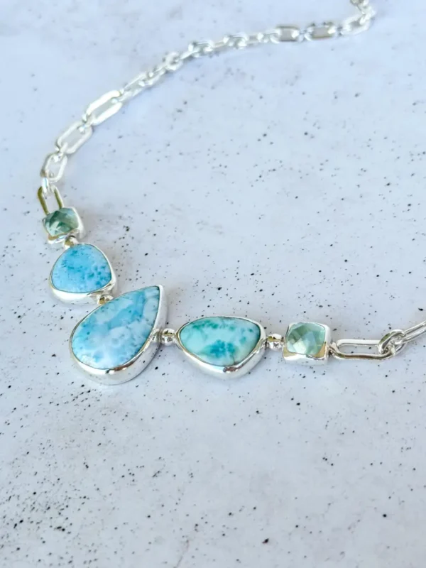 Collar Larimar y Agua Marina