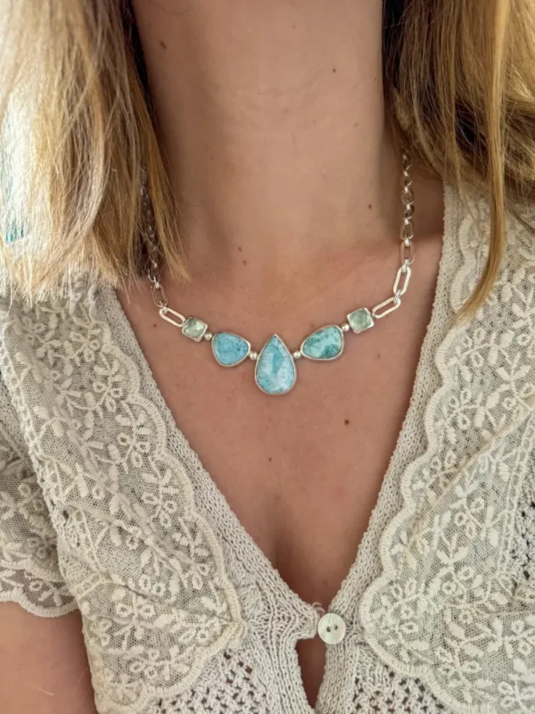 Collar Larimar y Agua Marina