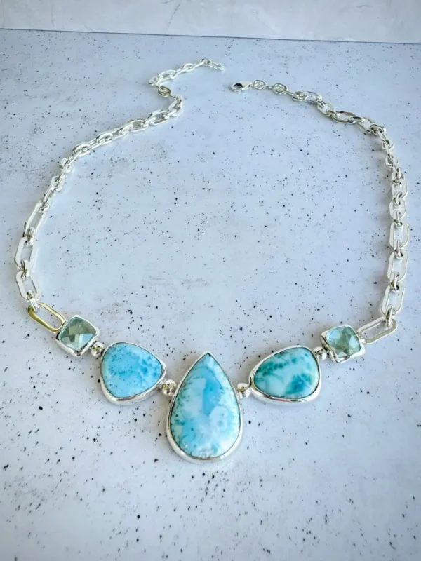 Collar Larimar y Agua Marina