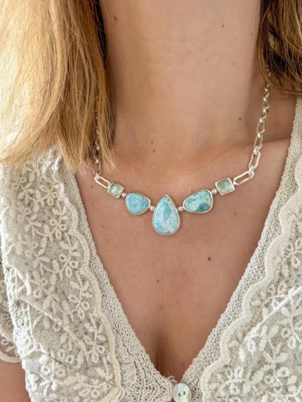 Collar Larimar y Agua Marina
